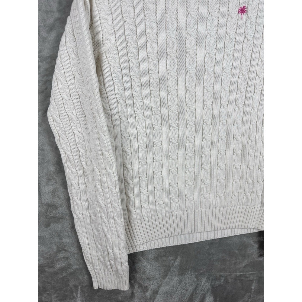 Vintage Lilly Pulitzer Cable Knit Sweater Cotton Womens Size Large Utility - Picture 3 of 9